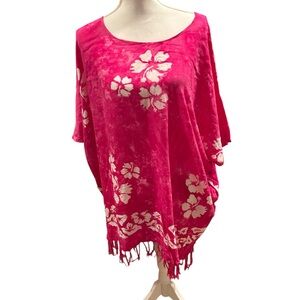 Pink Floral Women's Swim Cover-Up OS